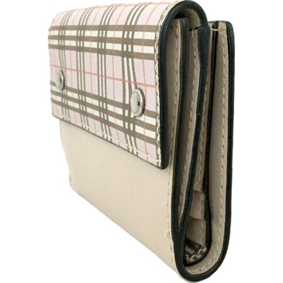 315181U Burberry Wallet Nova Check Bifold Pink PVC Leather - Picture 3 of 9